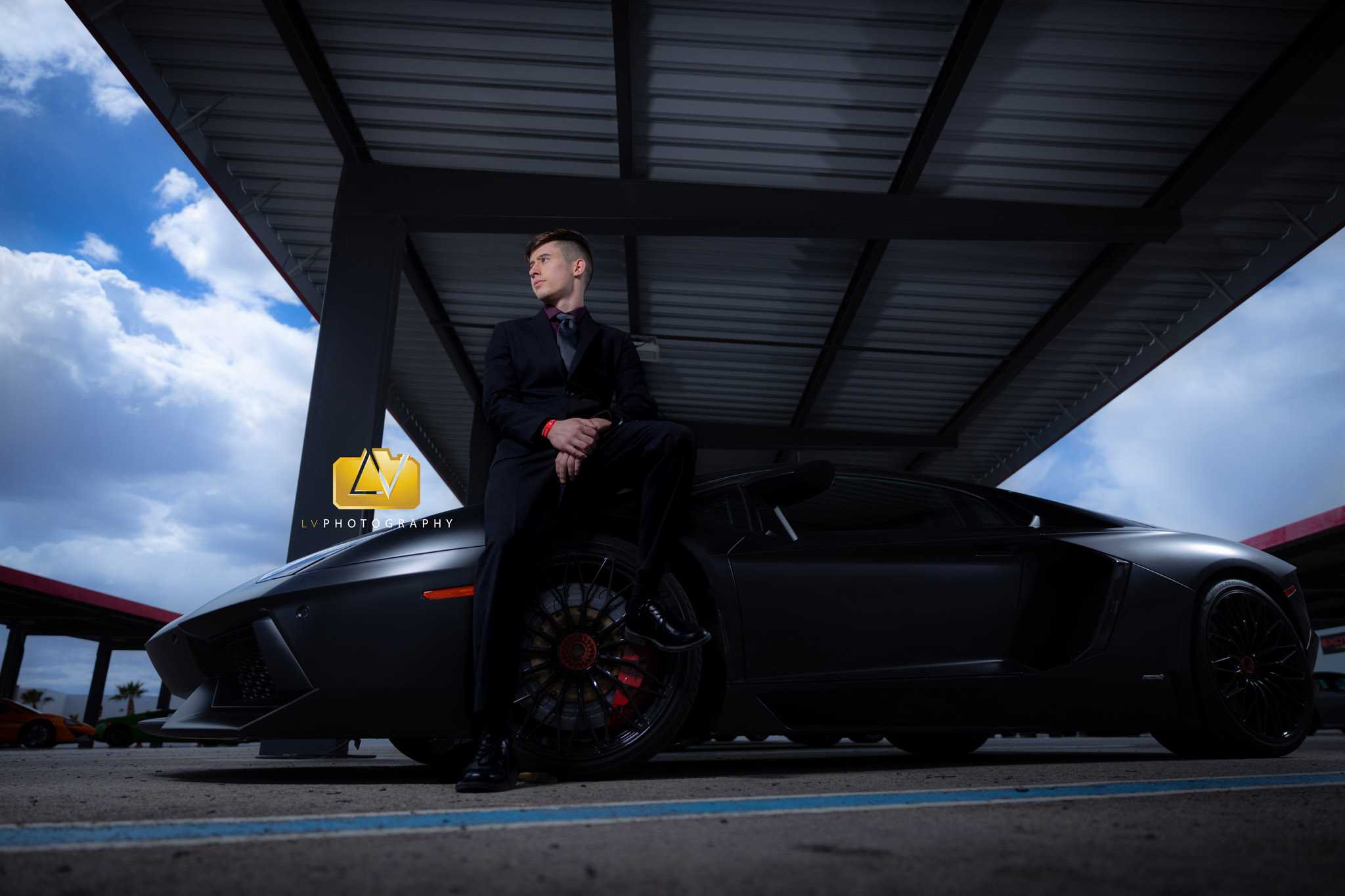 Senior photography with exotic cars