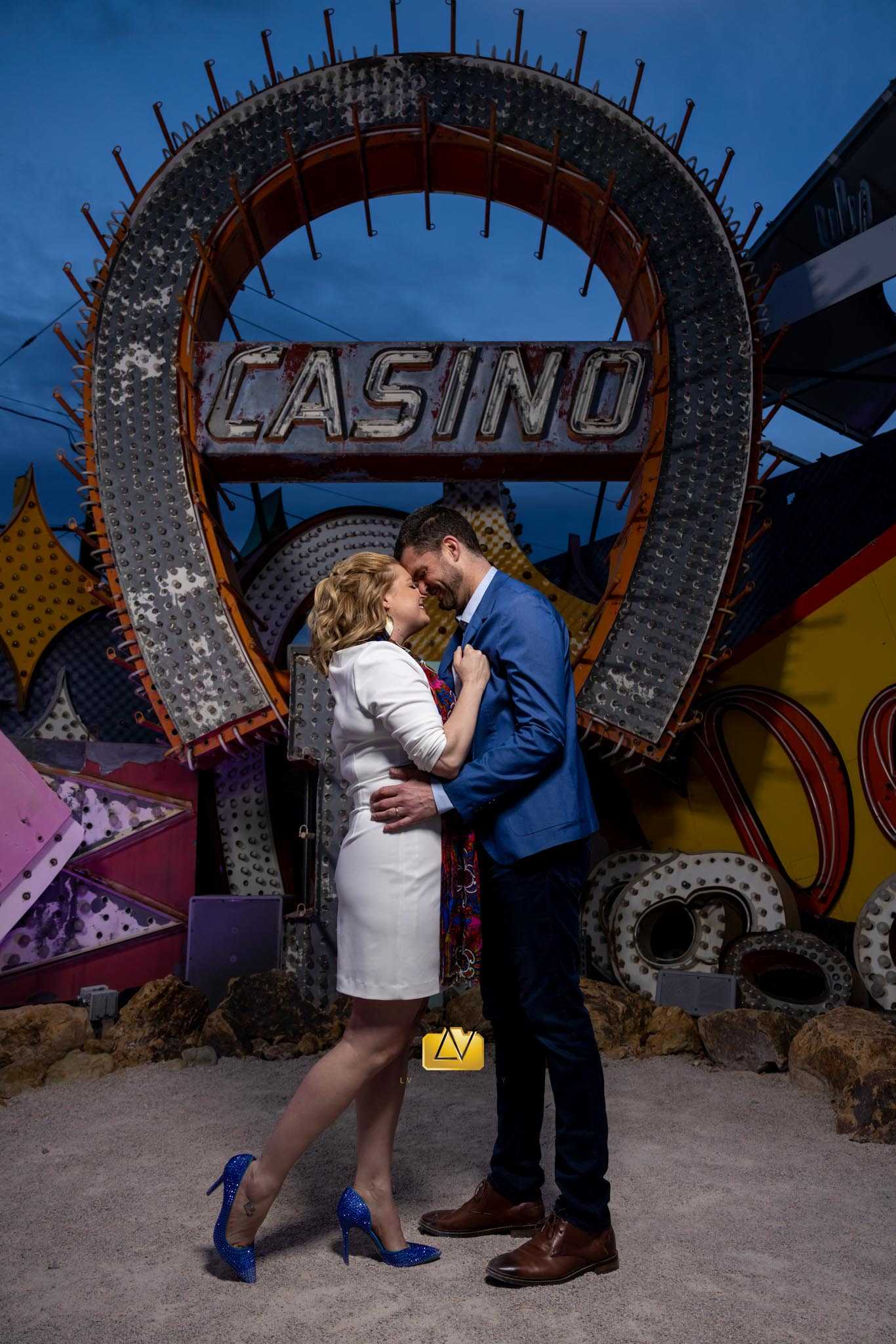 Wedding photos at the Neon Museum Las Vegas NV